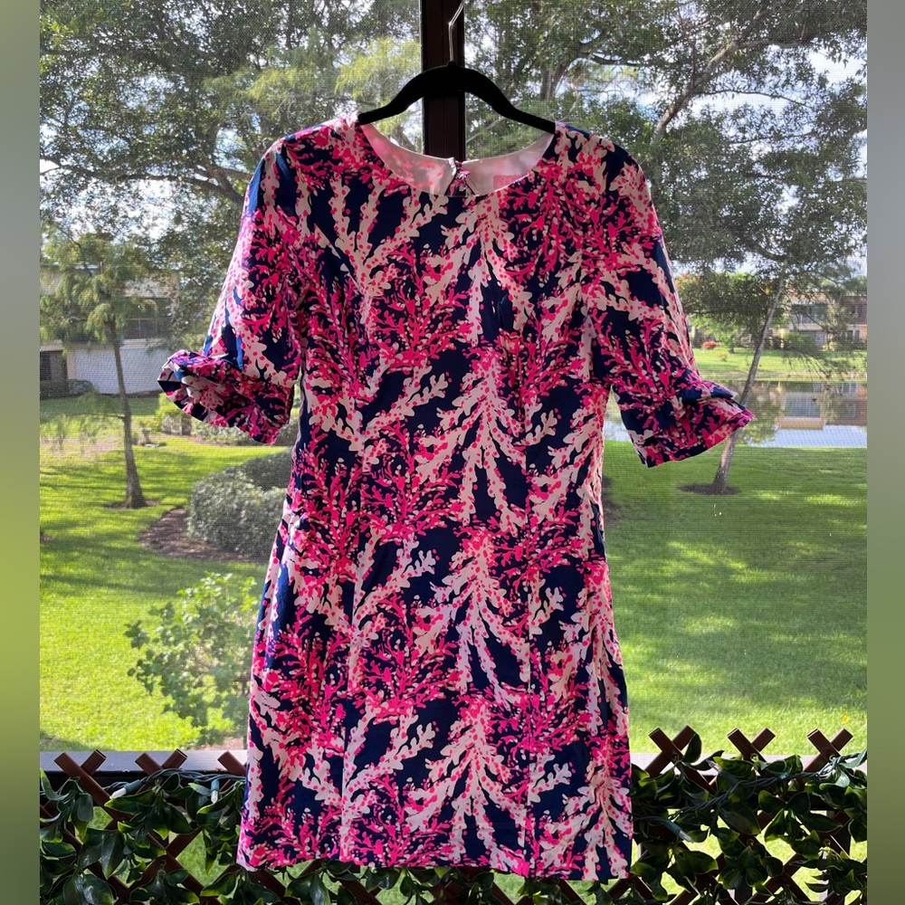 Lilly Pulitzer Fiesta Stretch Dress Nauti Navy Beyond the Sea